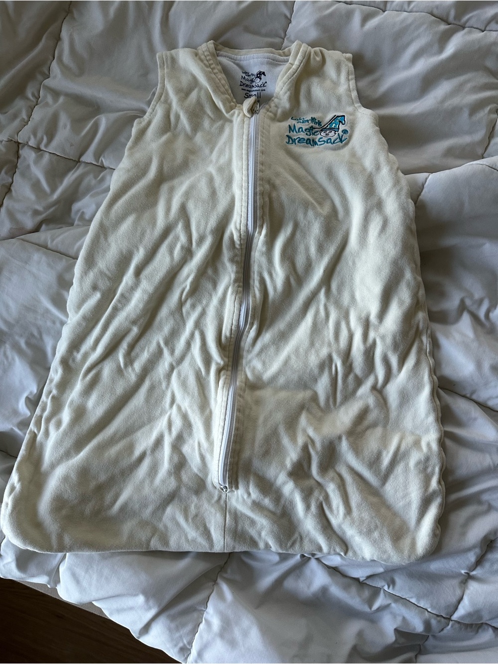 Marvelous Baby Cream Sleeveless Sleep Sack with Zip Closure